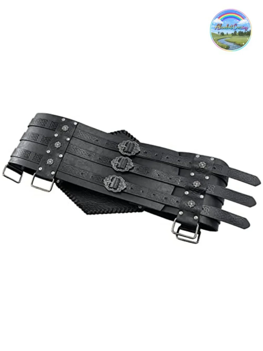 Viking Embossed Waist Armor Faux Leather Wide Belt Medieval Knight Corset
